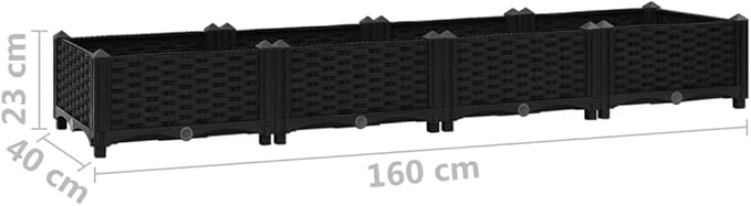 Cultivation RoomPatio Garden Home DecorVegetable planters for Porch PatioDurable and Long-LastingRaised Bed 63x15.7x9.1 Polypropylene