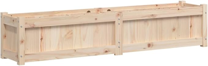 Large Solid Pine Wood Raised Garden Bed 59.1 Square Outdoor Planter Box for Patio Balcony Durable Natural Rustic Finish for Gardening