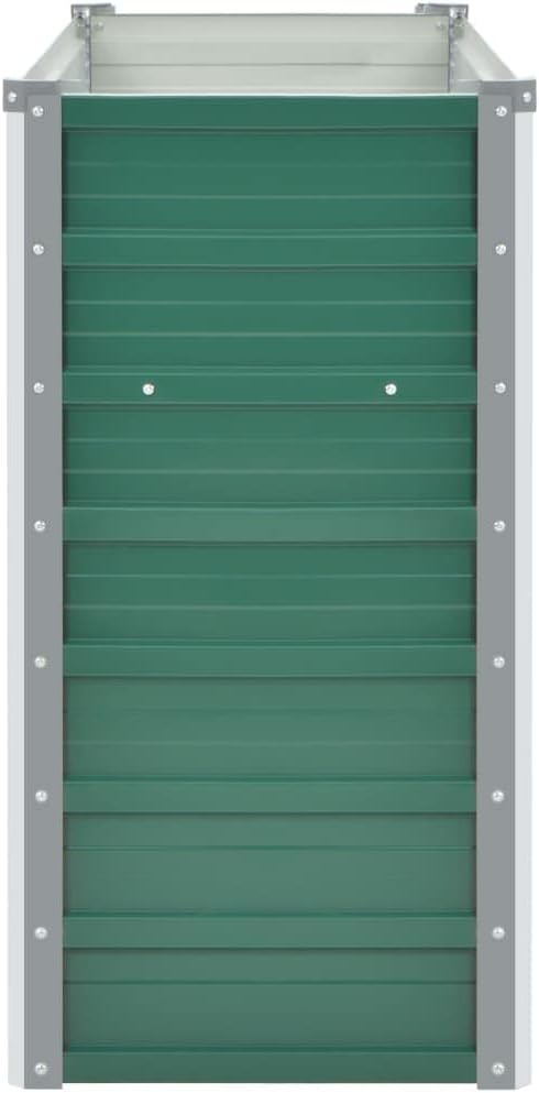 Raised Garden Bed Galvanized Steel 63 x 15.7 x 31.3 Green Large Planter Outdoor Metal Raised Garden Box for Flowers Vegetables Herbs and More