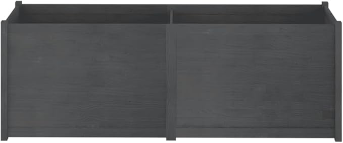 vidaXL Outdoor Solid Pine Wood Garden Planter - Weather - Gray Raised Bed for Flower and Plant Gardening - Requires Assembly - Size: 78.7x19.7x27.6