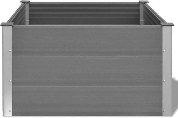 Garden Raised Bed WPC Planter Boxes Outdoor Garden Bed Outdoor Gardening and Planting Ideal for Vegetables and Plants 39.4x39.4x21.3 Gray