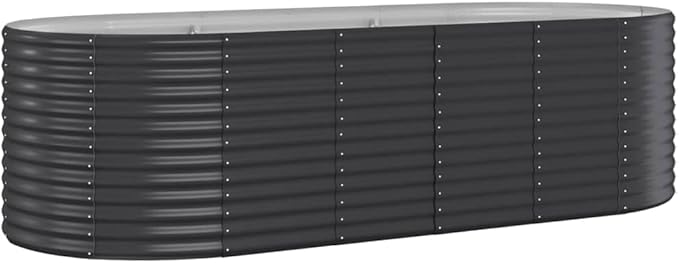 Garden Raised Bed Anthracite Steel Landscape Welded Raised Patio Walls - Metal Planter for Outdoor Gardening