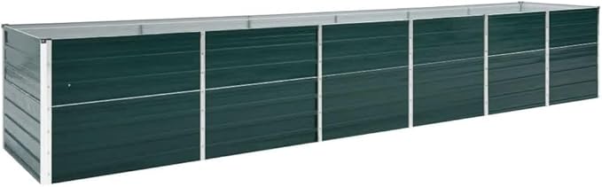 Green Galvanized Steel Raised Garden Bed 189x31.5x30.3 Inch Rectangular Planter Box for Outdoor Plants Durable Metal Raised Beds for Gardening