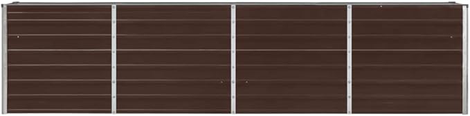Garden PlanterOutdoor Plant BoxPatio Balcony Deck for Growing Flowers Vegetables Tomatoes and HerbsRaised Garden Bed 126x15.7x30.3 Galvanized Steel Brown