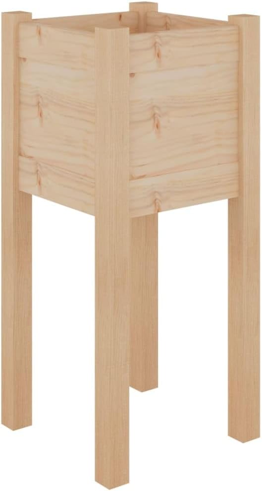 Set of 2 Wooden Garden Planter Box Raised Garden Bed with Legs Outdoor Wood Planter Box Stand Outdoor Wood Raised Garden Bed 12.2x12.2x27.6-283