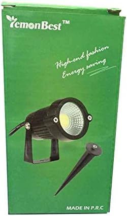 LemonBest® High Power Outdoor Decorative Lamp Lighting 5W COB LED Landscape Garden Wall Yard Path Light Warm Cool White DC 12V w/Spiked Stand Pack of 2 (Warm White)