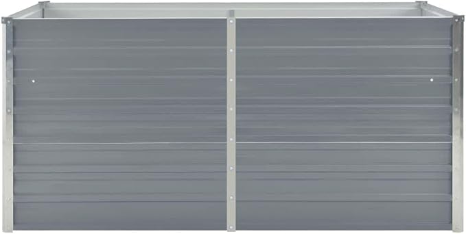 SKM Raised Garden Bed Grey Galvanized Steel 63x31.5x30.3 in DurableGrey (Weight 19.84KG)