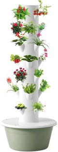 Hydroponics Growing System Tower - Indoor Vertical Garden Planter Kit with Pump and Movable Water Tank 5 Layer Hydroponics System for Smart Gardening