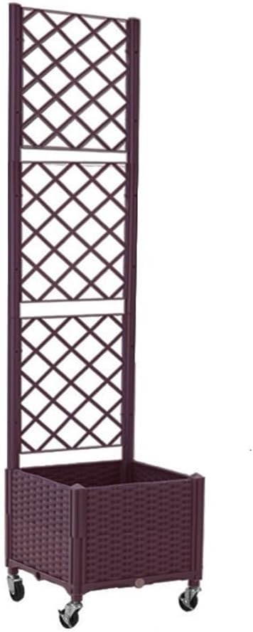 Plastic Garden Bed with Climbing Rack Planter Boxes Outdoor Climbing Rack Garden Box for Home Balcony Vegetable Planting Movable Raised Garden Beds Outdoor(Brown40cm/15.7in)