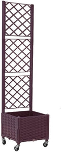 Plastic Garden Bed with Climbing Rack Planter Boxes Outdoor Climbing Rack Garden Box for Home Balcony Vegetable Planting Movable Raised Garden Beds Outdoor(Brown40cm/15.7in)