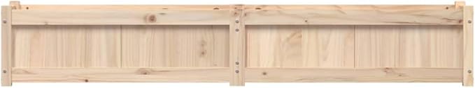 Large Rectangular Garden Planter Natural Solid Pine Wood 70.9 x 12.2 Inch Outdoor Raised Garden Bed for Flowers Herbs Vegetables