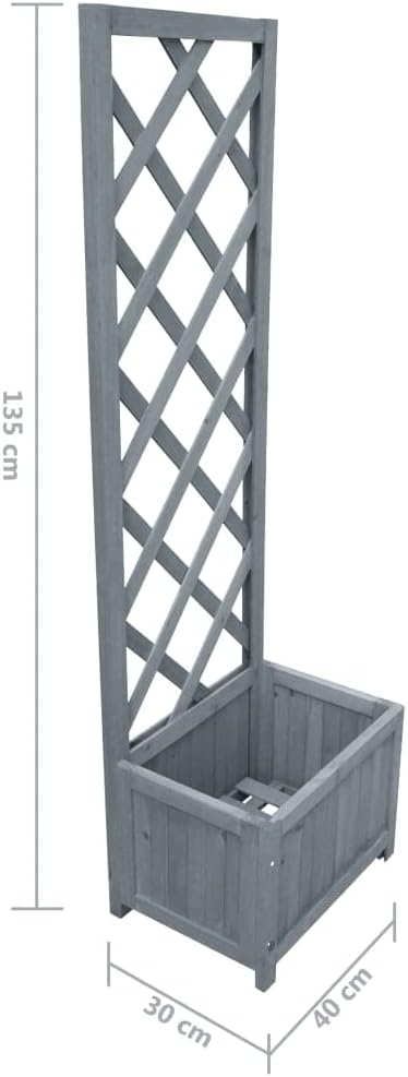 Trellis Planter Solid Firwood for Outdoor Plant Flower Vegetable Herb Tall Growing 15.7x11.8x53.1