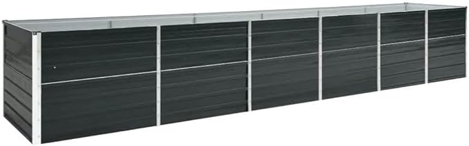 Garden Raised Bed Galvanized Steel 189 x 31.5 x 30.3 Anthracite Large Planter Box Outdoor Elevated Garden Bed for Vegetables Flowers and Herbs with Easy Assembly