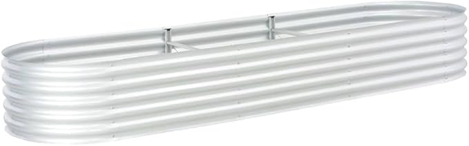 YAFF Garden Raised Bed 126x31.5x17.3 Galvanized Steel Silver(Silver)