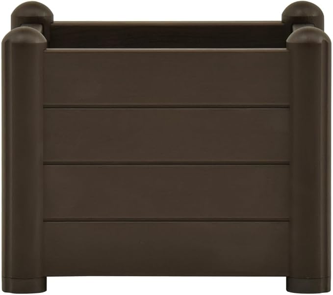 Outdoor Raised Garden Bed PP Planter Raised Garden Boxes Outdoor Planter Box for Vegetables Flowers Herbs Mocha 16.9x16.9x13.8 -195