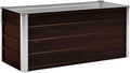 vidaXL Rectangular Garden Raised Bed - Brown 39.4x15.7x17.7 Sturdy Galvanized Steel - Ideal for Planting Vegetables Herbs and Flowers