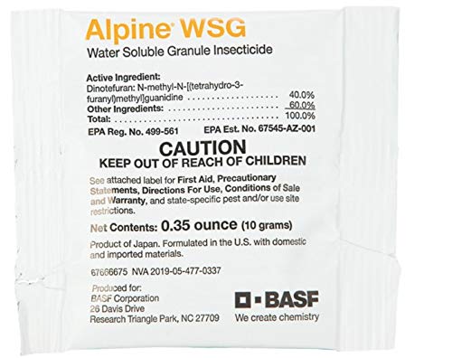 BASF Alpine WSG Water Soluble Granule Insecticide Indoor Outdoor Pest Control for Ants Flies Bed Bugs German Cockroach 120 Count .35 Ounce Packets