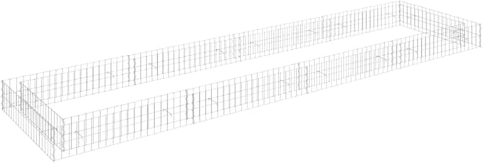 Gabion Raised Bed Silver Galvanized Steel Large Rectangular Planter for Outdoor Plants Durable Garden Bed for Gardening