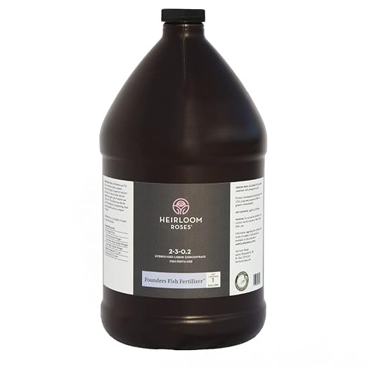 Heirloom Roses Founder’s Fish Fertilizer - All Natural Plant Food for Plants Natural Liquid Emulsion Fertilizer One Gallon Garden Fertilizers for Rose Flower and Tomato Outdoor Gardening