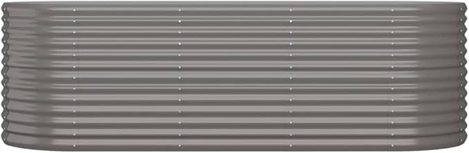 SKM Garden Raised Bed Powder-Coated Steel 88.2x31.5x26.8 Gray (14.38 KG/31.636 LBS)