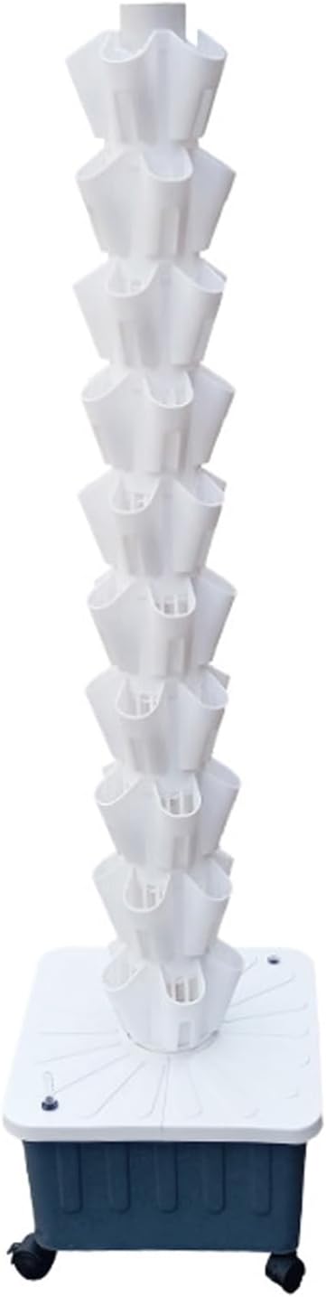 Garden Hydroponic Vertical Tower Hydroponic Tower Hydroponic Planting System Hydroponic Symbiotic Planting Hydroponic Vertical Planting(Size:10 Layers (50 Holes)Color:White)
