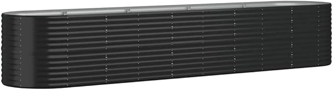 SKM Garden Raised Bed Powder-Coated Steel 144.9x31.5x26.8 Anthracite (21.7 KG/47.74 LBS)