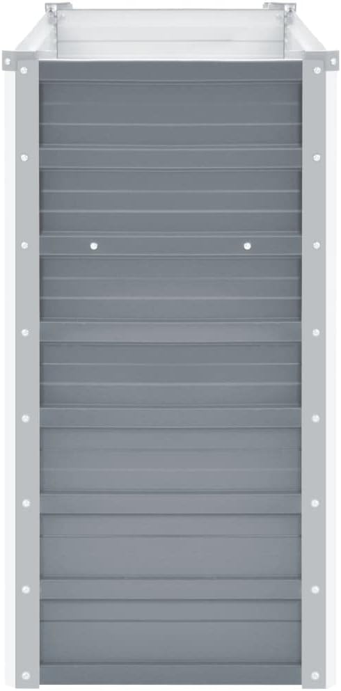 SKM Garden Raised Bed Galvanized Steel 39.4x15.7x31.3 Gray-48521026