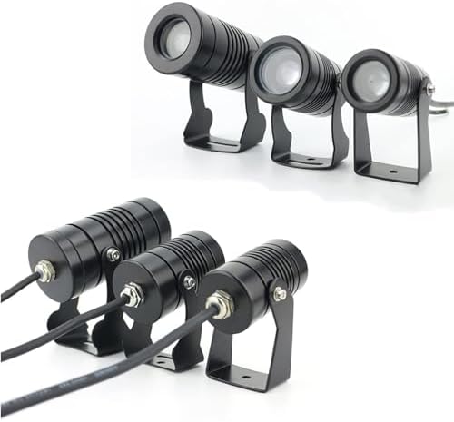 Outdoor LED Spotlights - 3W Waterproof IP67 Landscape Projector Light with Remote Control Narrow Beam for Buildings AC85-265V Energy-Efficient Yellow Illumination