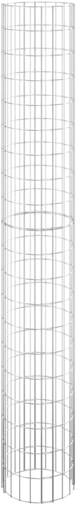 Outdoor Garden Galvanized Steel Circular Gabion Pole Patio Backyard Gabion Basket Cage Planter Stand Garden Gabion Post Raised Bed Fencing Ø11.8x78.7-903
