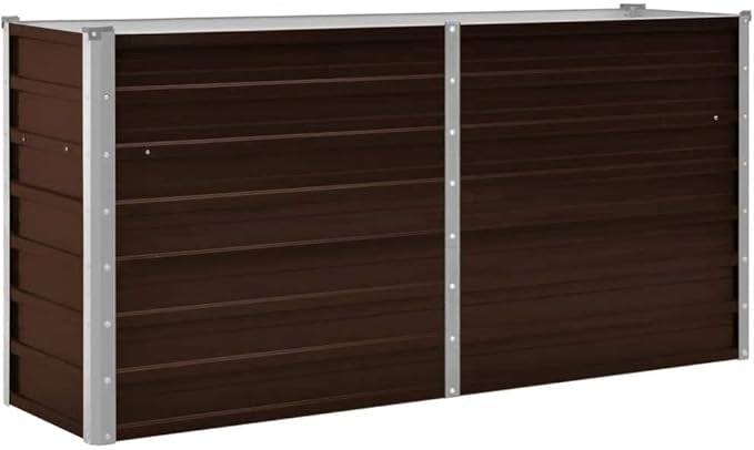 SKM Garden Raised Bed Brown 63x15.7x30.3 Galvanized Steel (10.06 KG/22.132 LBS)