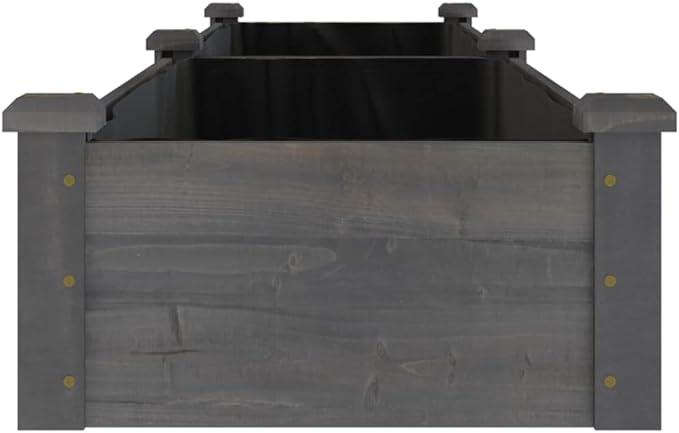 SKM Garden Raised Bed Grey Solid Fir Wood Non-Woven Fabric LargeGrey (Weight 16.98KG)