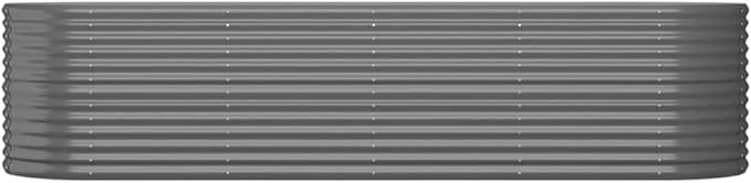 SKM Garden Raised Bed Powder-Coated Steel 116.5x31.5x26.8 Gray (19.1 KG/42.02 LBS)