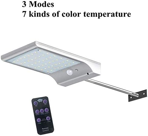 Landscape Lights Outdoors Solar Light 48 LEDs PIR Motion Sensor Solar Powered Lamps with Extension Rod for Garden Lighting Waterproof with Pole LED Street Lamp (White with Pole)