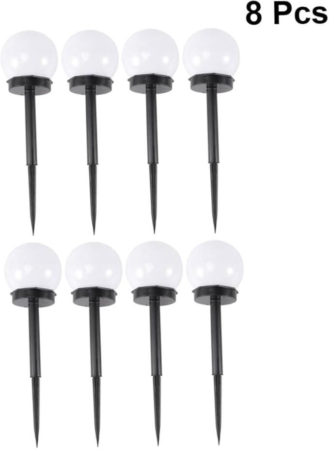 Veemoon 8pcs Solar Power Lawn Lights Waterproof Garden Ball Lamps for Outdoor Use Energy Saving Landscape Lighting for Yard