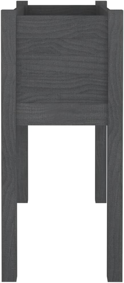 Garden Planters 2 pcs Raised Flower Bed Garden Raised Beds Planter Boxes Standing Planter Suitable for Courtyard Orchard Nursery Corridor Gray 27.6x12.2x27.6 Solid Wood Pine