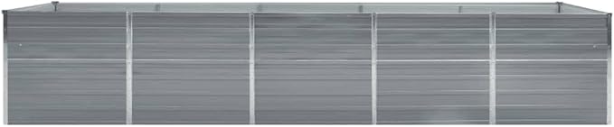 YAFF Raised Garden Bed - Large Metal Planter Box for Vegetables Outdoor Planter Boxes Kit Galvanized Steel 157.5x31.5x30.3 Gray (48.4lbs)