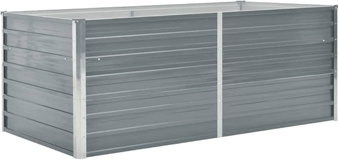 Raised Garden BedPlant Elevated Garden Box Outdoor Planting BoxesHerb Garden Planter OutdoorVertical Garden Planterfor FlowerHerbBackyardPatio 63x31.5x17.7 Galvanized Steel Gray