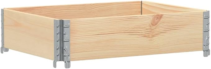Garden Planter Natural Solid Pine Wood 31.5x23.6 Inch Rectangular Raised Garden Bed for Outdoor Plants Collapsible Design
