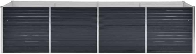 Raised Garden Bed 126x31.5x30.3 Galvanized Steel Planter Box Anthracite Modern Outdoor Herb Planter for Patio Balcony Yard