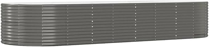Steel Planter Garden Boxes Outdoor Garden Raised Bed Powder-Coated Steel Metal Raised Bed for Gardening Vegetables Fruits and Flowers 144.5x55.1x26.8
