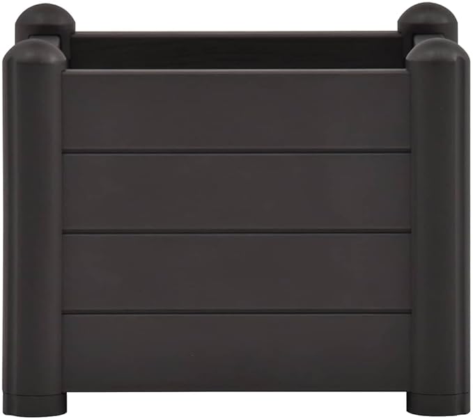vidaXL Anthracite Garden Raised Bed| 16.9x16.9x13.8| UV Weather and Frost Resistant Polypropylene (PP) Material| Suitable for Indoor/Outdoor use | 70.9 gal Capacity