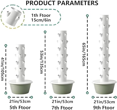 Smart Hydroponics Growing Tower - 7-Layer Aeroponic Garden Indoor Vegetable Planter for Gardening Enthusiasts Space-Saving Plant Climbing System Indoor Smart Garden.