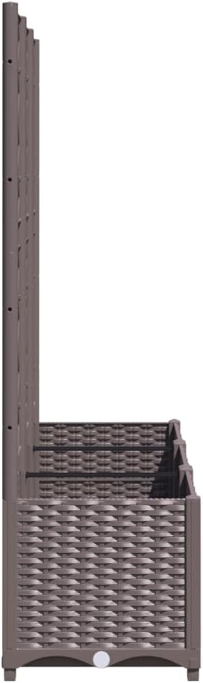 Garden Planter with Trellis Brown 47.2x15.7x53.5 Raised Planter Box Outdoor Flower Box for Patio Garden Vegetable Raised Garden Bed with Climbing Support for Outdoor Plants