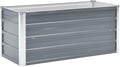 SKM Raised Bed Gray Galvanized Steel 39.4 x 15.7 x 17.7 in Raised BedGrey (Weight 9.3KG)