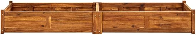 Garden Raised Bed Acacia Wood 78.7x19.7x9.8 Raised Garden Bed for Outdoor Plants Flower Boxes Outdoor Vegetable Garden Bed Raised Planter Durable Acacia Wood Garden Box for Patio and Deck