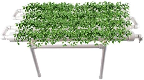 Hydroponic Grow Kit - Wall-Mounted System with 36 Plant Sites Food-Grade PVC-U Pipes Water Pump Timer Nest Basket &amp Sponge for Leafy Vegetables