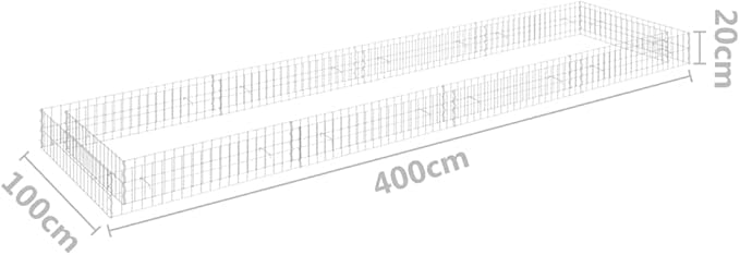 Gabion Raised Bed Silver Galvanized Steel Large Rectangular Planter for Outdoor Plants Durable Garden Bed for Gardening