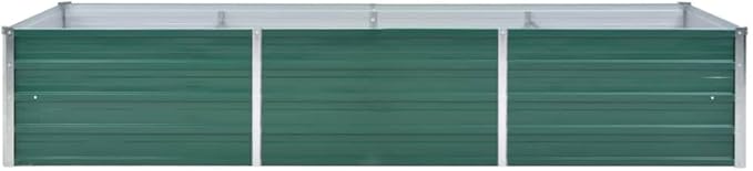 vidaXL Raised Bed Galvanised Steel 240 x 80 x 45 cm Green Flower Pot