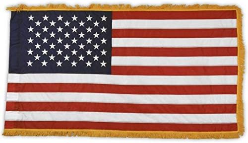 3x5' US Indoor Flag Set on 8' Pole - Complete Indoor Presentation Mounting Flag Set (Stand Pole Eagle and US Flag) for business government school office or other formal flag display.