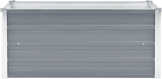 Garden Raised Bed Galvanized Steel 39.4x15.7x17.7 Gray